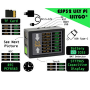 Lily Pi ESP32 Chip WiFi Bluetooth Touch screen capacitivo da 3,5 pollici Relè 5V Porta di espansione USB