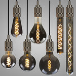 Lampada retrò con lampadina a LED a luce calda grigio fumo galvanica, ST64, G80, G95, G125, A110, T185, T300