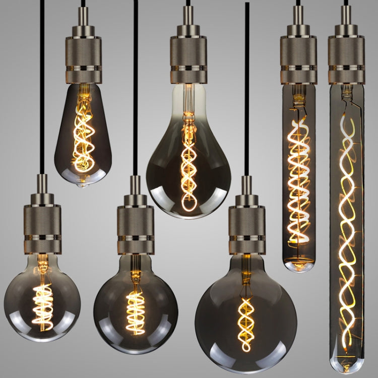 Lampada retrò con lampadina a LED a luce calda grigio fumo galvanica, ST64, G80, G95, G125, A110, T185, T300