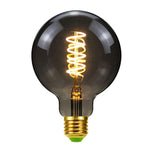 Lampada retrò con lampadina a LED a luce calda grigio fumo galvanica, ST64, G80, G95, G125, A110, T185, T300