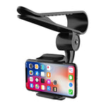 Supporto per fibbia per telefono cellulare per auto con staffa per visiera parasole per auto da 2 pezzi, Black