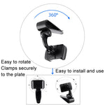 Supporto per fibbia per telefono cellulare per auto con staffa per visiera parasole per auto da 2 pezzi, Black