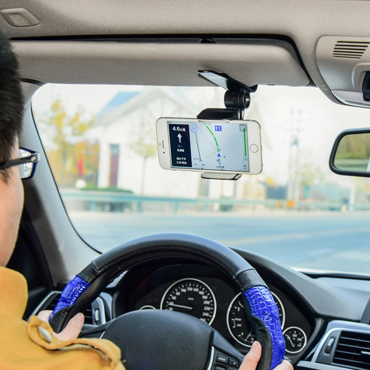 Supporto per fibbia per telefono cellulare per auto con staffa per visiera parasole per auto da 2 pezzi, Black