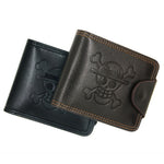 MenBense Men Multi-Card 2 Portafoglio corto Porta carte da trasporto, Black, Brown