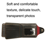 MenBense Men Multi-Card 2 Portafoglio corto Porta carte da trasporto, Black, Brown