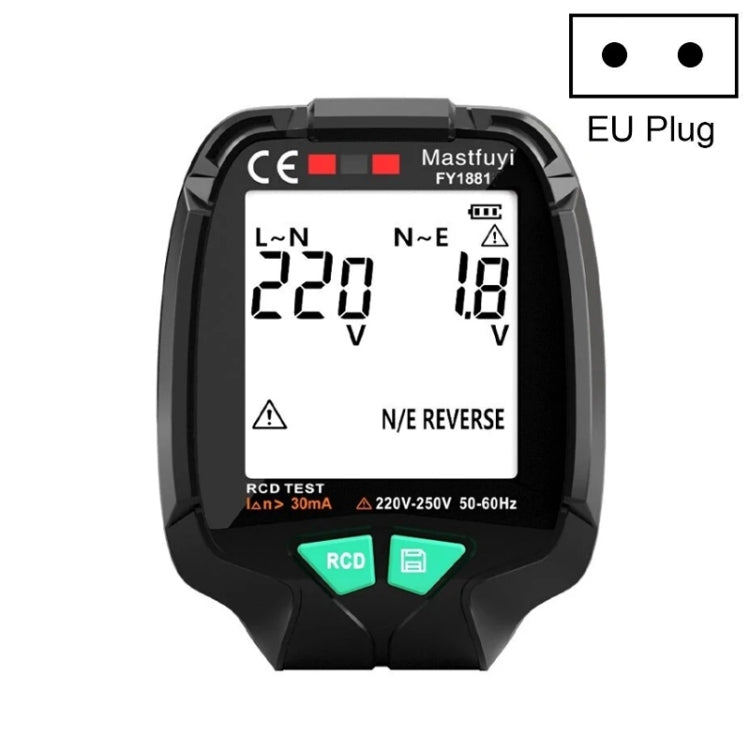 FUYI FY1881 Tester per presa di fase di polarità di alimentazione ad alta precisione, FY1881 EU Plug, FY1881 UK Plug, FY1881 US Plug