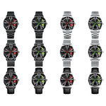 FNGEEN L001 Orologio da uomo in metallo con mozzo rotante con elemento motociclistico, Black steel Red Surface, Black Steel Green Surface, White Steel Red Surface, White Steel Green Surface, Black Net Black Steel Red Surface                            ...