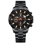 Orologio al quarzo impermeabile multifunzionale FNGEEN 5225, Blue Steel Rose Shell Blue Surface, Black Steel Rose Shell Black Surface, Black Steel Black Shell Black Surface, White Steel White Shell Black Surface, Black Steel Black Circle White Surface ...