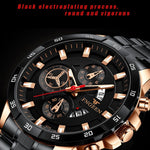Orologio al quarzo impermeabile multifunzionale FNGEEN 5225, Blue Steel Rose Shell Blue Surface, Black Steel Rose Shell Black Surface, Black Steel Black Shell Black Surface, White Steel White Shell Black Surface, Black Steel Black Circle White Surface ...