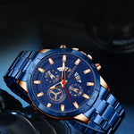 Orologio al quarzo impermeabile multifunzionale FNGEEN 5225, Blue Steel Rose Shell Blue Surface, Black Steel Rose Shell Black Surface, Black Steel Black Shell Black Surface, White Steel White Shell Black Surface, Black Steel Black Circle White Surface ...