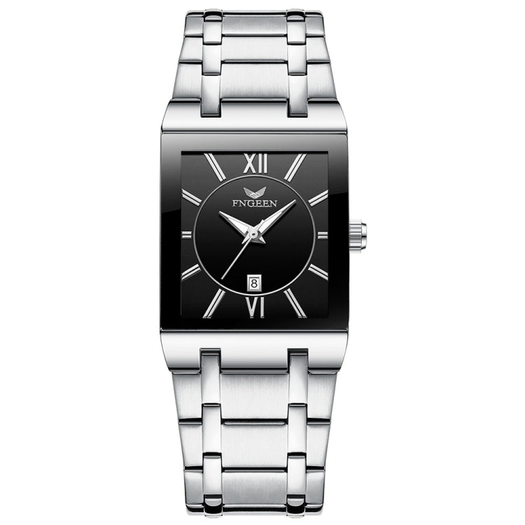 FNGEEN 3627 Orologio quadrato da uomo con calendario impermeabile, Full Gold Black Surface, Full Gold Gold Surface, Black Belt Rose Shell Black Surface, Black Belt Gold Shell Black Surface, Black Belt Black Shell Black Surface, White Steel White Surfac...