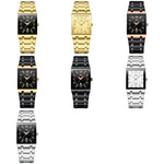 FNGEEN 3627 Orologio quadrato da uomo con calendario impermeabile, Full Gold Black Surface, Full Gold Gold Surface, Black Belt Rose Shell Black Surface, Black Belt Gold Shell Black Surface, Black Belt Black Shell Black Surface, White Steel White Surfac...