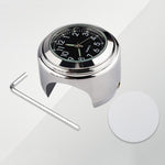 Orologio da manubrio per moto con placcatura in lega di alluminio, Clock Silver Shell Black Background, Clock Silver Shell White Background, Clock Black Shell White Background, Clock Black Shell Black Background