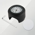 Orologio da manubrio per moto con placcatura in lega di alluminio, Clock Silver Shell Black Background, Clock Silver Shell White Background, Clock Black Shell White Background, Clock Black Shell Black Background