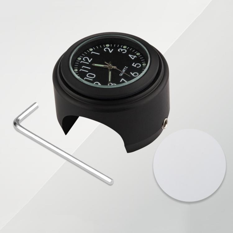 Orologio da manubrio per moto con placcatura in lega di alluminio, Clock Silver Shell Black Background, Clock Silver Shell White Background, Clock Black Shell White Background, Clock Black Shell Black Background