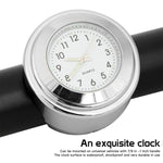 Orologio da manubrio per moto con placcatura in lega di alluminio, Clock Silver Shell Black Background, Clock Silver Shell White Background, Clock Black Shell White Background, Clock Black Shell Black Background