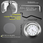 Orologio da manubrio per moto con placcatura in lega di alluminio, Clock Silver Shell Black Background, Clock Silver Shell White Background, Clock Black Shell White Background, Clock Black Shell Black Background