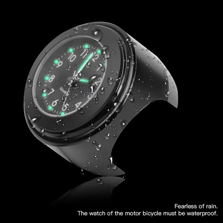 Orologio da manubrio per moto con placcatura in lega di alluminio, Clock Silver Shell Black Background, Clock Silver Shell White Background, Clock Black Shell White Background, Clock Black Shell Black Background
