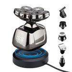 Rasoio da barbiere impermeabile multifunzionale a 7 testine, USB charging, Wireless charging