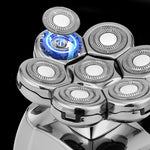 Rasoio da barbiere impermeabile multifunzionale a 7 testine, USB charging, Wireless charging
