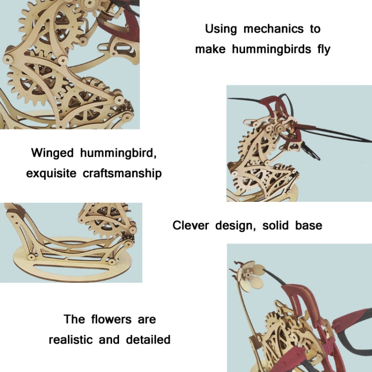 Puzzle 3D in legno meccanico Colibrì assemblato a mano