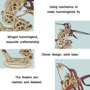 Modello di puzzle 3D in legno meccanico colibrì assemblato a mano, Hummingbird