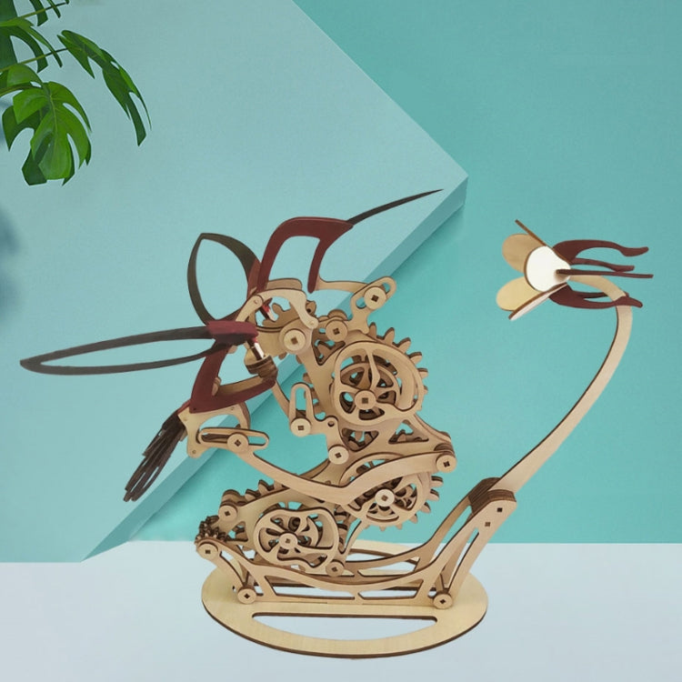 Puzzle 3D in legno meccanico Colibrì assemblato a mano