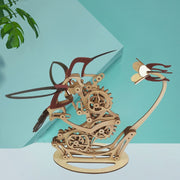 Modello di puzzle 3D in legno meccanico colibrì assemblato a mano, Hummingbird