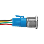 Interruttore piatto a pulsante impermeabile in metallo modificato da 2 pezzi da 19 mm con luce, colore:, Reset  Blue Light, Reset Red Light, Reset Green Light, Self-lock Blue Light, Self-lock Red Light, Self-lock Green Light