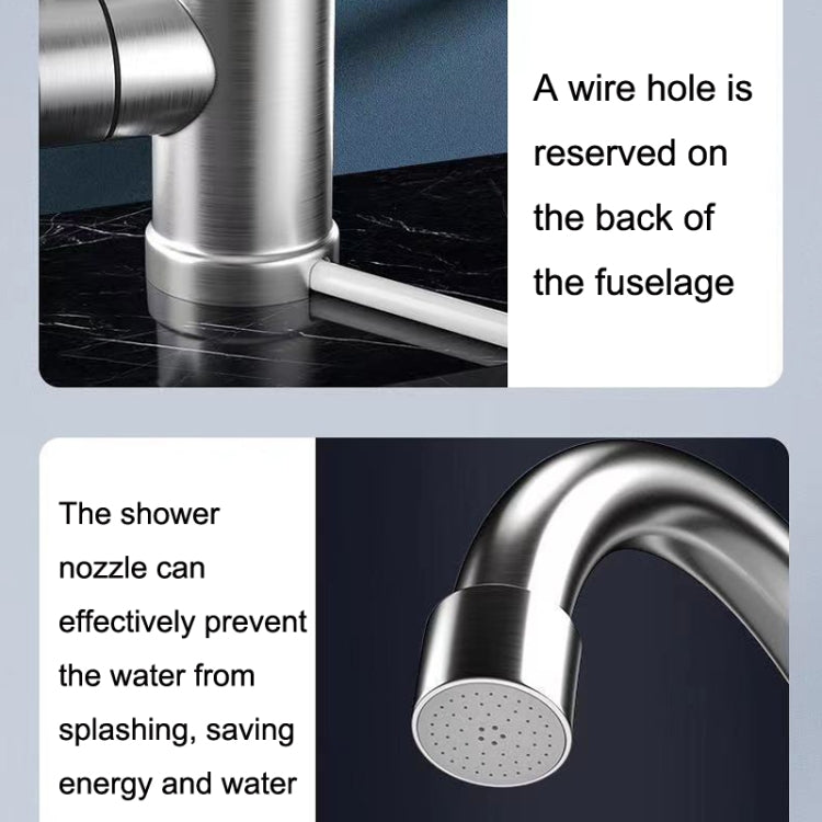 Rubinetto per acqua calda elettrica per cucina domestica Spina europea, stile:, Stainless Steel Type, Stainless Steel Universal Pipe Type