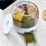 Contenitore rotante per cereali divisorio da cucina, Cereal Storage Box