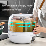 Contenitore rotante per cereali divisorio da cucina, Cereal Storage Box