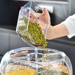 Contenitore rotante per cereali divisorio da cucina, Cereal Storage Box