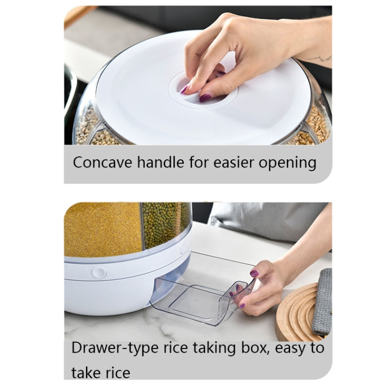 Contenitore rotante per cereali divisorio da cucina, Cereal Storage Box