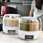 Contenitore rotante per cereali divisorio da cucina, Cereal Storage Box