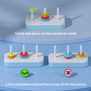 Qiyi Tower of Hanoi Puzzle Geometric Stacker Giocattolo per lo sviluppo dei bambini,Stile:, 6 Layers, 8 Layers, 10 Layers