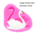 Stampo per decorare torte in silicone da forno per cigni da 2 pezzi, Swan