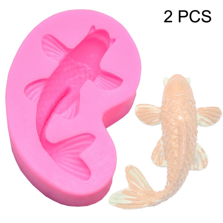 2 pezzi di pesci rossi da forno fondente in silicone per decorare torte, Goldfish