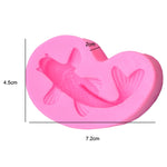2 pezzi di pesci rossi da forno fondente in silicone per decorare torte, Goldfish
