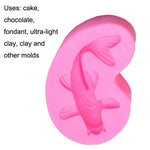 2 pezzi di pesci rossi da forno fondente in silicone per decorare torte, Goldfish