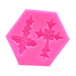 Strumento di cottura per stampi per torte fondente in silicone a forma di croce da 4 pezzi, Cross Shape