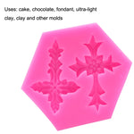 Strumento di cottura per stampi per torte fondente in silicone a forma di croce da 4 pezzi, Cross Shape