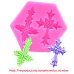 Strumento di cottura per stampi per torte fondente in silicone a forma di croce da 4 pezzi, Cross Shape