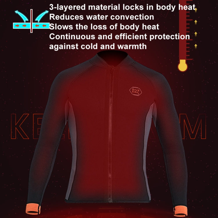 DIVES&SAIL Muta da sub termica a maniche lunghe da 3 mm Muta da surf con protezione dal freddo, XS, S, M, L, XL, XXL