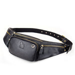 LAOSHIZI Marsupio in pelle vintage Borsa a tracolla a tracolla Borsa a tracolla per uomo, Black, Brown