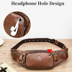 LAOSHIZI Marsupio in pelle vintage Borsa a tracolla a tracolla Borsa a tracolla per uomo, Black, Brown