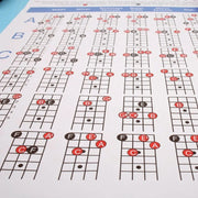 Tabella degli esercizi di diteggiatura degli accordi di chitarra in carta di rame, Small, Large