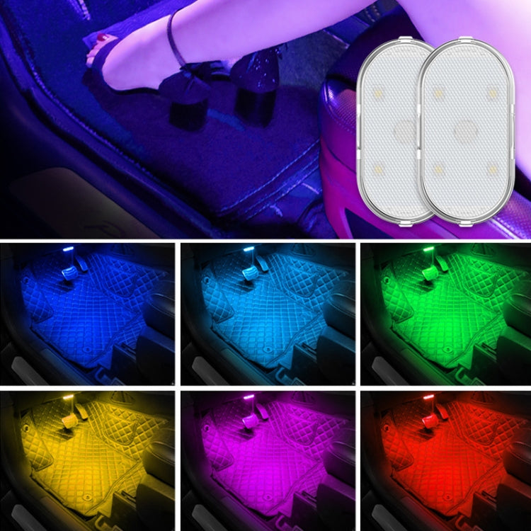 2 PCS Illuminazione per auto Lampada da lettura LED Touch Sensing Luce ambientale, stile:, White, Ice Blue, Blue, Pink Purple, Colorful