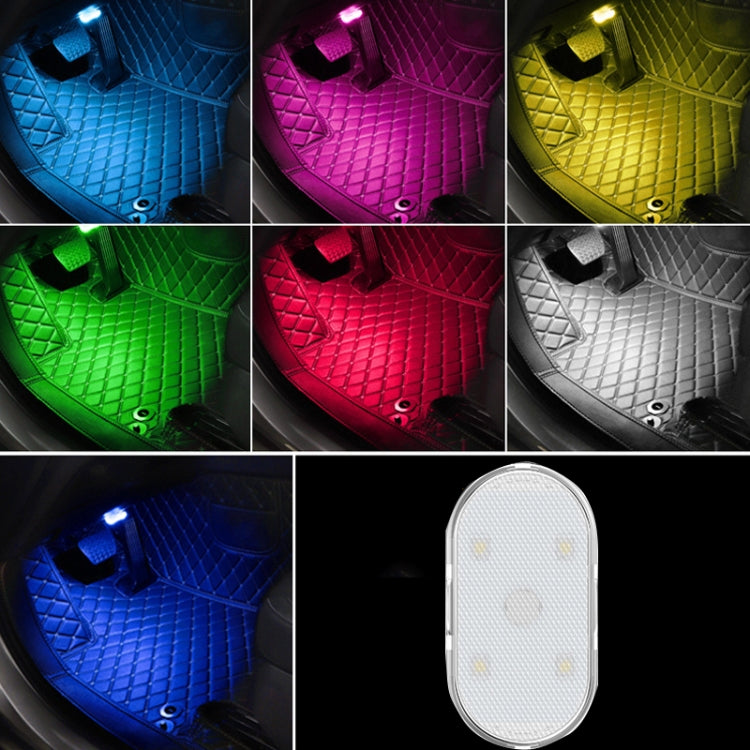 2 PCS Illuminazione per auto Lampada da lettura LED Touch Sensing Luce ambientale, stile:, White, Ice Blue, Blue, Pink Purple, Colorful