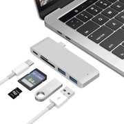 Lettore di schede per docking station con splitter da USB-C a HDMI, specifica:, 5 in 1 Gray, 5 in 1 Silver, 6 in 1 Gray, 6 in 1 Silver